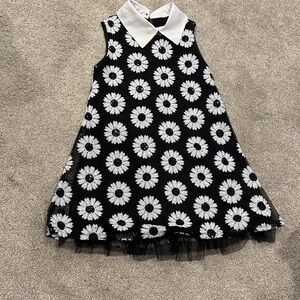 Floral Black and White Kids Dress